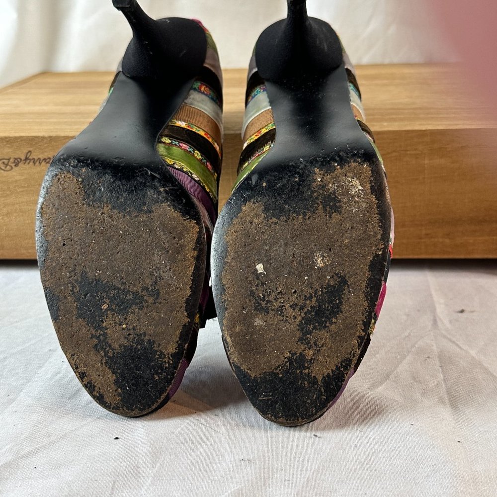 Feldman Colorful Ribbon Kitten Heel Size 8.5 - Picture 4 of 5